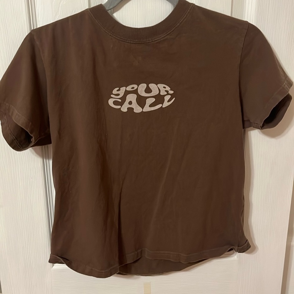 Brandy Melville brown “your call” shirt 🤎